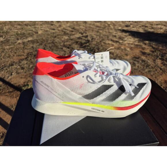 adidas Adizero Takumi Sen 10 White Black Lucid Red Size 9.5 - IH5712 $180 MSRP - Picture 4 of 8